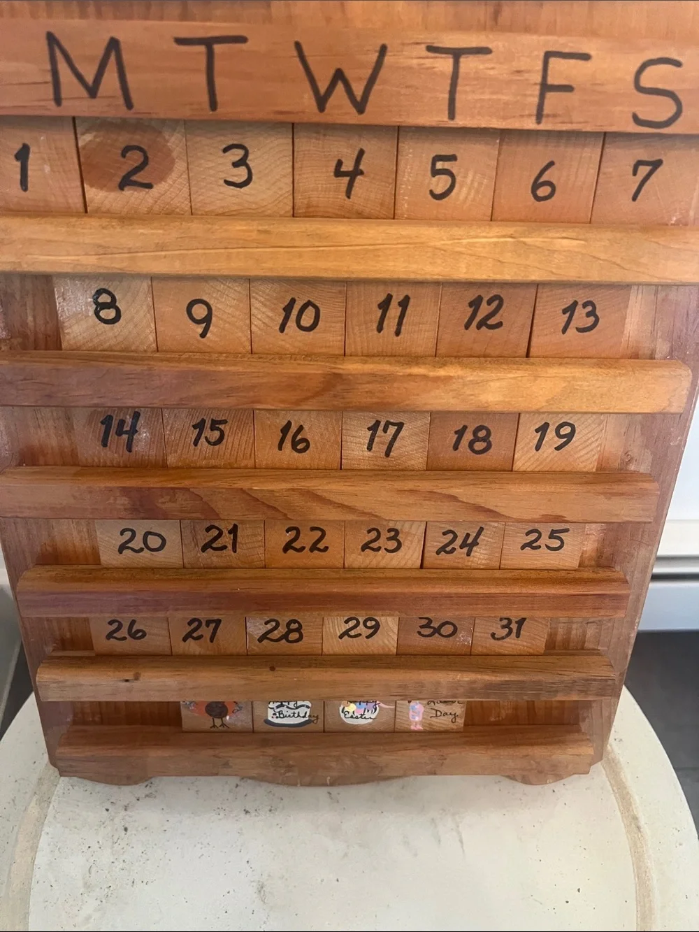 1980’s Vintage Wooden Cat Calendar Wall Hanging - WHAT A FIND!!! Exc condition